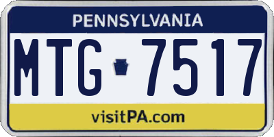 PA license plate MTG7517