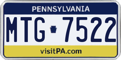 PA license plate MTG7522