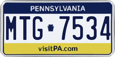 PA license plate MTG7534