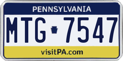 PA license plate MTG7547