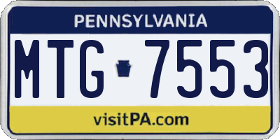 PA license plate MTG7553