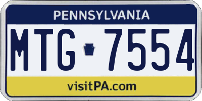 PA license plate MTG7554