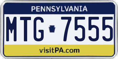 PA license plate MTG7555