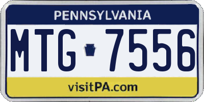 PA license plate MTG7556
