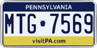 PA license plate MTG7569