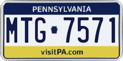PA license plate MTG7571