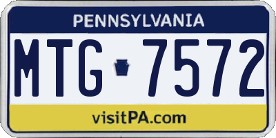 PA license plate MTG7572