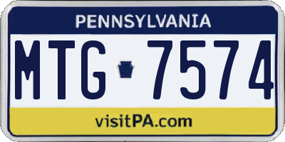 PA license plate MTG7574