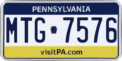 PA license plate MTG7576