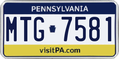 PA license plate MTG7581