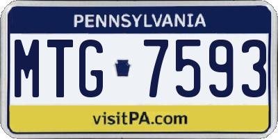 PA license plate MTG7593