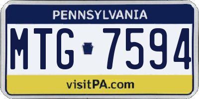 PA license plate MTG7594