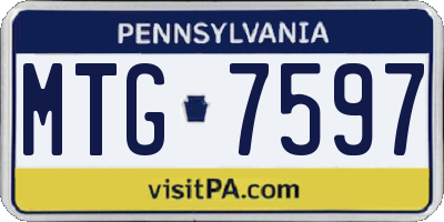 PA license plate MTG7597