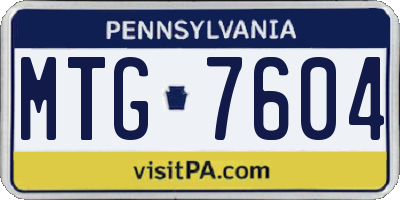 PA license plate MTG7604