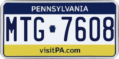 PA license plate MTG7608