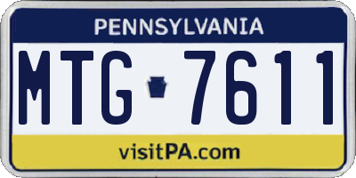 PA license plate MTG7611