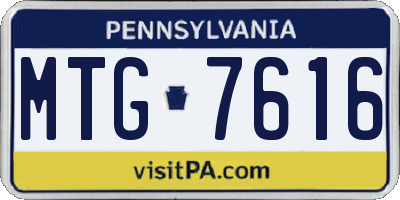 PA license plate MTG7616