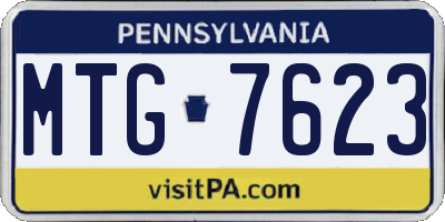 PA license plate MTG7623