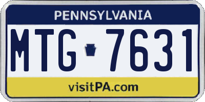 PA license plate MTG7631