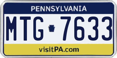 PA license plate MTG7633