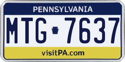 PA license plate MTG7637