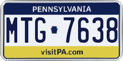 PA license plate MTG7638