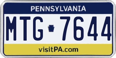 PA license plate MTG7644