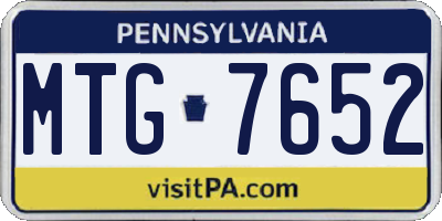 PA license plate MTG7652