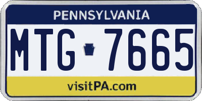 PA license plate MTG7665