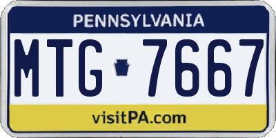 PA license plate MTG7667