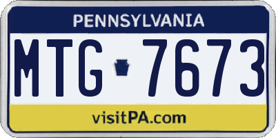PA license plate MTG7673