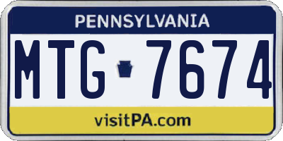 PA license plate MTG7674