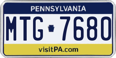 PA license plate MTG7680