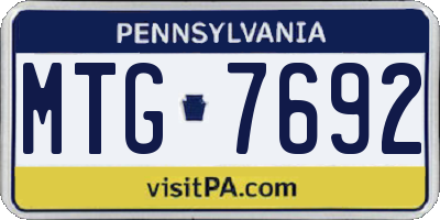 PA license plate MTG7692