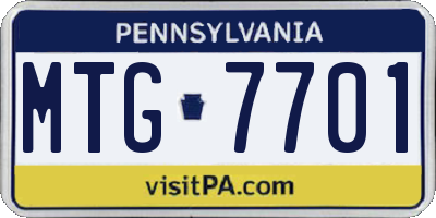 PA license plate MTG7701