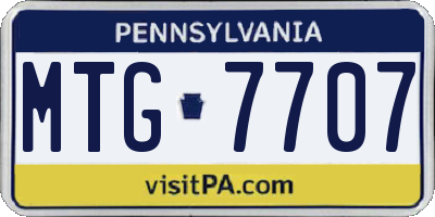 PA license plate MTG7707