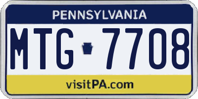 PA license plate MTG7708