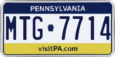 PA license plate MTG7714