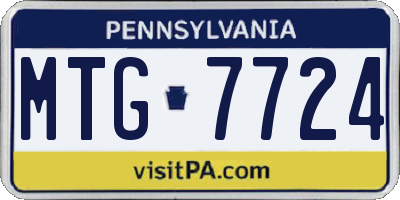 PA license plate MTG7724