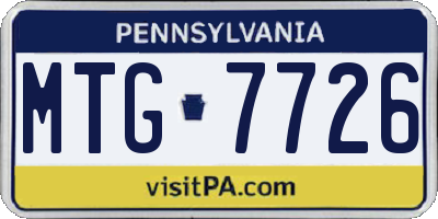 PA license plate MTG7726