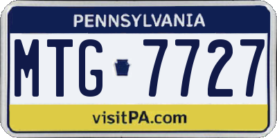 PA license plate MTG7727