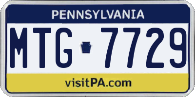 PA license plate MTG7729