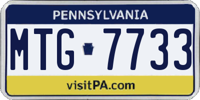 PA license plate MTG7733