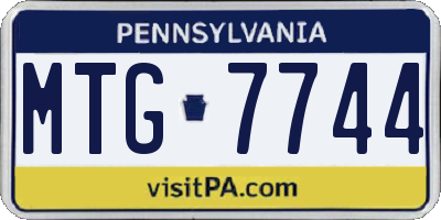 PA license plate MTG7744