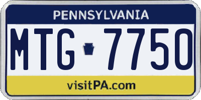 PA license plate MTG7750