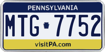 PA license plate MTG7752