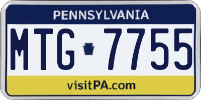 PA license plate MTG7755
