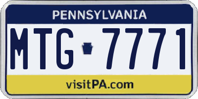 PA license plate MTG7771