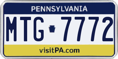 PA license plate MTG7772