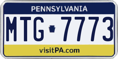 PA license plate MTG7773